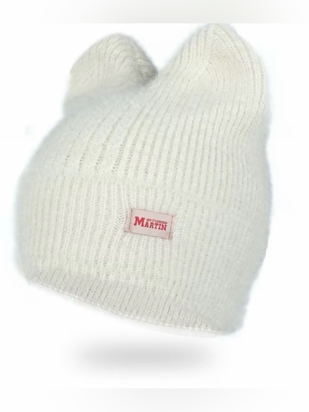 😻 Cute Cream Cat Beanie w Ears Warm Soft Knit Beanie